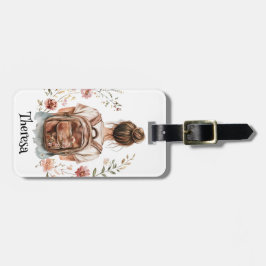 Etiqueta de Bagagem Personalizada - Mulher Brunett