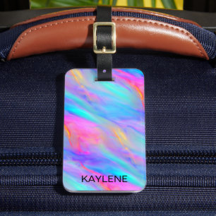 Etiqueta de Bagagem Personalizada Neon Flow