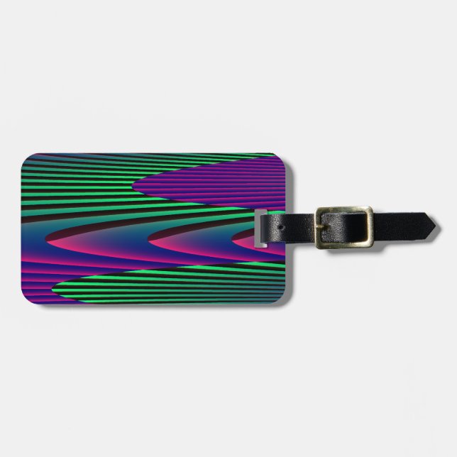 Etiqueta de Bagagem Personalizada Neon Seas (Frente Horizontal)
