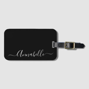 Etiqueta de Bagagem Personalizada Nome Preto e Bra
