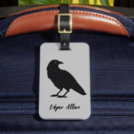 Etiqueta de bagagem personalizada preta e prata |