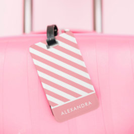 Etiqueta de Bagagem Personalizada Rosa Bege com Li