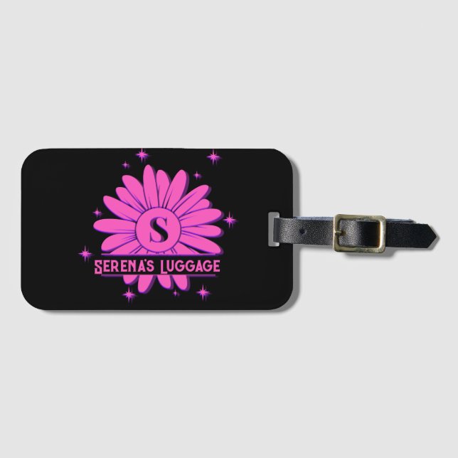 Etiqueta de Bagagem Personalizada S inicial e de n (Frente Horizontal)
