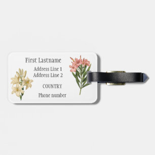 Etiqueta de bagagem personalizada Vintage Flowers