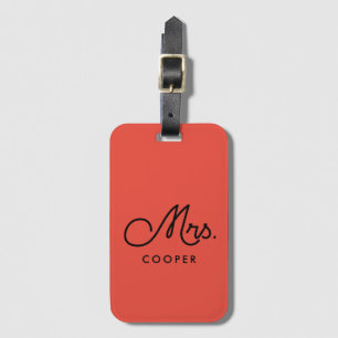 Etiqueta de bagagem personalizada vintage Mrs