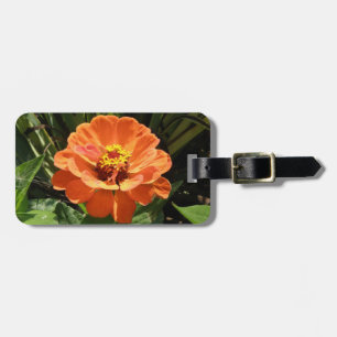 Etiqueta de Bagagem Personalizada Zinnia Laranja