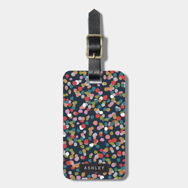 Etiqueta De Bagagem Personalizado | Ashley Dots (Frente Vertical)