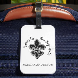Etiqueta De Bagagem Personalizado do Laissez Mardi Gras Fleur De Lis