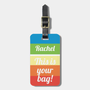 Etiqueta De Bagagem Personalizado Esta é a sua bolsa Funny Rainbow LBG
