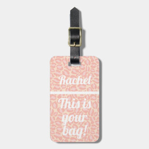 Etiqueta De Bagagem Personalizado Esta é a sua mala Leopardo Rosa Dive