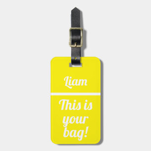 Etiqueta De Bagagem Personalizado Esta é sua bolsa   Neon amarelo engr