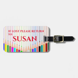 ETIQUETA DE BAGAGEM PERSONALIZADO LÁPIS COLORIDO PERSONALIZADO