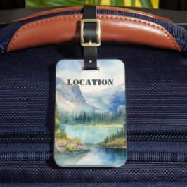 Etiqueta De Bagagem Personalizado Montanha Rústica