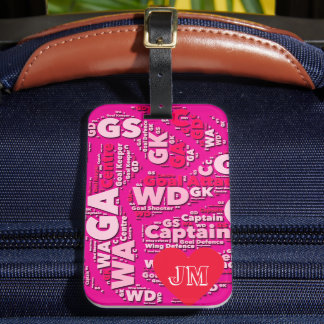 Etiqueta De Bagagem Personalizado Netball Rosa