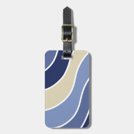 Etiqueta De Bagagem Personalizado para Ondas Azuis Retroativas