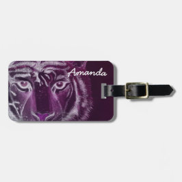 Etiqueta De Bagagem Personalizado pelo nome Tiger Design
