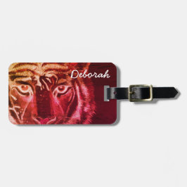Etiqueta De Bagagem Personalizado pelo nome Tiger Design