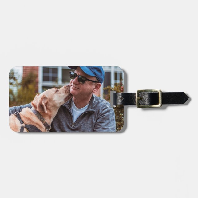 Etiqueta De Bagagem Personalizado Pet Dog Fotografia Crie seu próprio (Frente Horizontal)