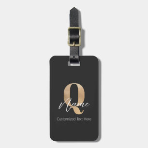 Etiqueta De Bagagem Personalizado por Q & Name Iniciais Monogramados M