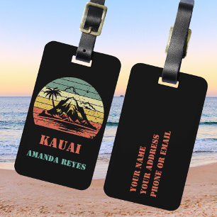 Etiqueta De Bagagem Personalizado Retro Kauai