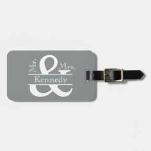 Etiqueta De Bagagem Personalizado Sr. e Sra. Newly Weds Monograma