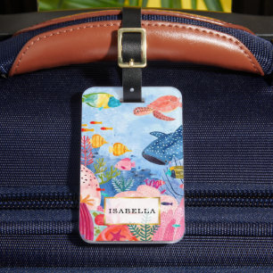 Etiqueta De Bagagem Personalizado   Vida marinha