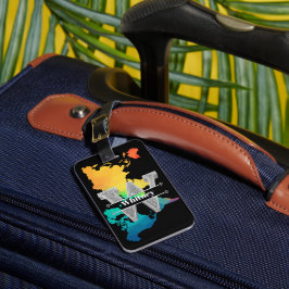 Etiqueta De Bagagem Personalizado W Monograma Inicial do Prata Seu Nom