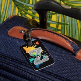 Etiqueta De Bagagem Personalizado Z Monograma Inicial do Prata Seu Nom