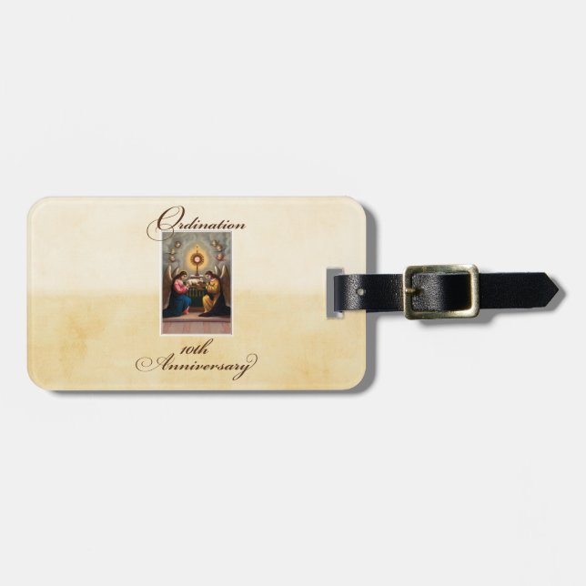Etiqueta De Bagagem Personalizar, 10ª Ordenação Anniversário (Frente Horizontal)
