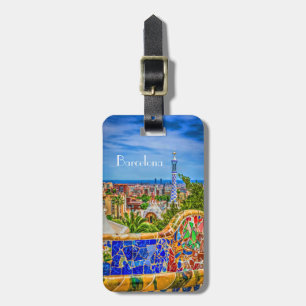 Etiqueta De Bagagem Personalizar Barcelona Parc Guell Europe Photo Mod