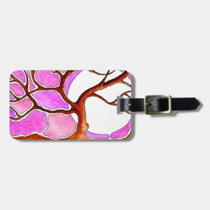 Etiqueta De Bagagem Personalizar Caneta de Aquarela e Árvore de Tinta