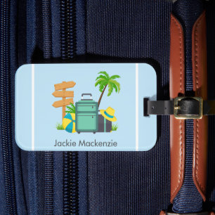 Etiqueta De Bagagem Personalizar Férias de Ilustração