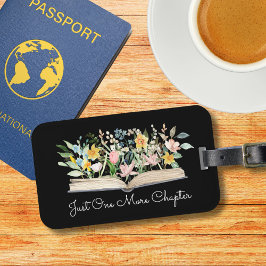 Etiqueta De Bagagem Personalizar Flor de Livro de Cores Aquáticas de C