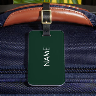 Etiqueta De Bagagem personalizar, personalizar com o seu nome em verde