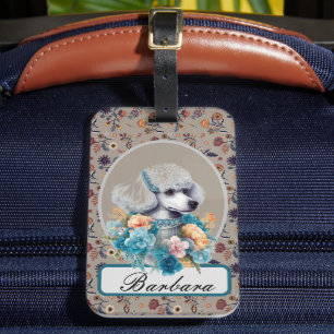 Etiqueta De Bagagem Personalizar Poodle Vintage
