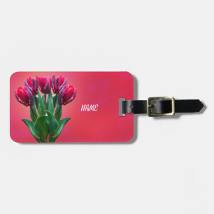 Etiqueta De Bagagem Personalizar Tulipas Vermelhas