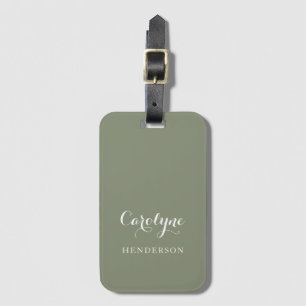 Etiqueta De Bagagem Personalizar Verde Sage