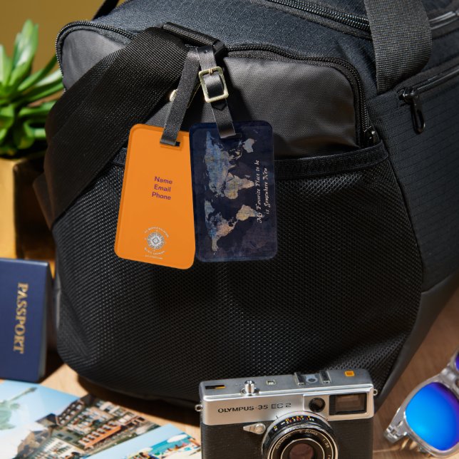 Etiqueta de bagagem personalizável (Frente e verso)