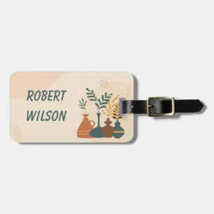 Etiqueta de bagagem personalizável abstrata em mar