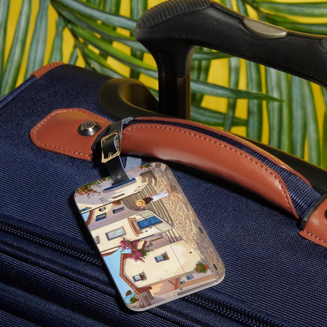 Etiqueta de Bagagem Personalizável com Paisagem Ur (Frente Insitu 1)