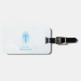 Etiqueta De Bagagem Personalize, Blue First Sagrada Comunhão