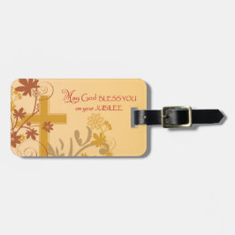 Etiqueta De Bagagem Personalize, Jubileu Aniversário, Nun Cross, Swirl