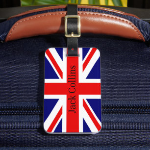 Etiqueta De Bagagem Personalize o nome da bandeira britânica - o bande