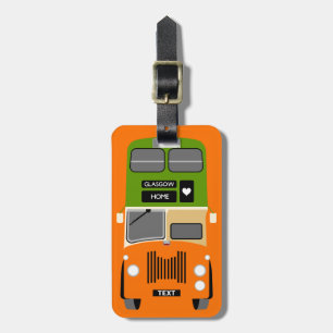 Etiqueta De Bagagem Personalize o ônibus retro do autocarro de dois