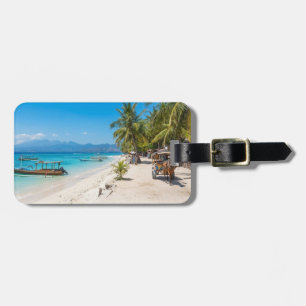 Etiqueta De Bagagem Personalize Paraíso de Praia da Ilha de Gili Trawa