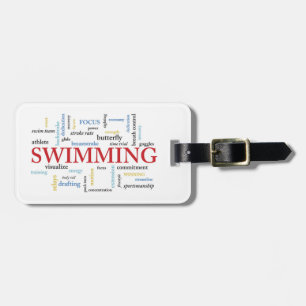 Etiqueta De Bagagem Personalize, Treinador De Nadação Obrigado Em Pa
