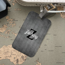 Personalized Gray Vintage Pinstripe Retro Monogram