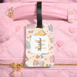 Etiqueta De Bagagem Personalized Magic Books Girl Pink School Witch
