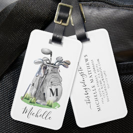 Etiqueta De Bagagem Personalized Monogram Golf Bag