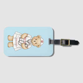 Etiqueta De Bagagem Personalized Nurse Teddy Bear Custom Name Nursing